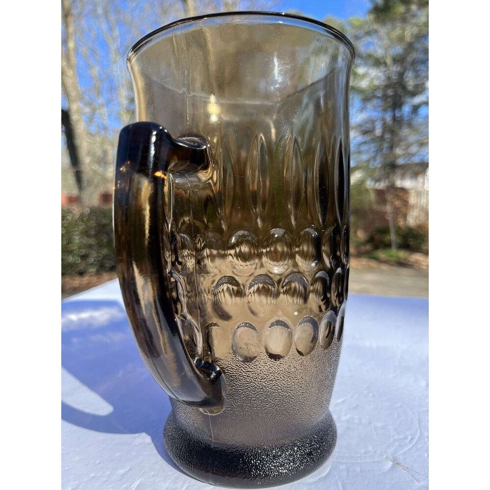 Vintage Anchor Hockings? Refreshment 5 Piece Set Smoky Dark Brown Rare - Picture 4 of 11